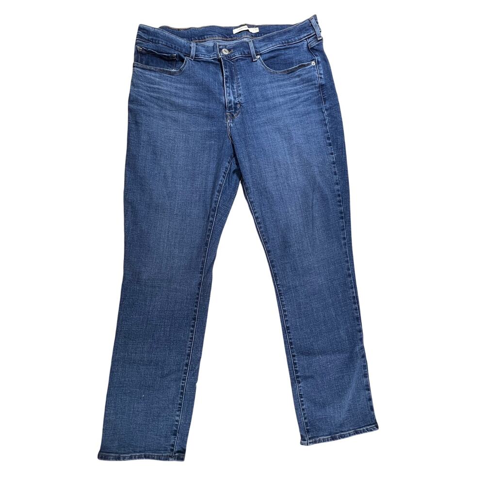 LEVIS Jeans Womens 33 Blue Classic Straight Leg Dark Wash Denim Mid Rise